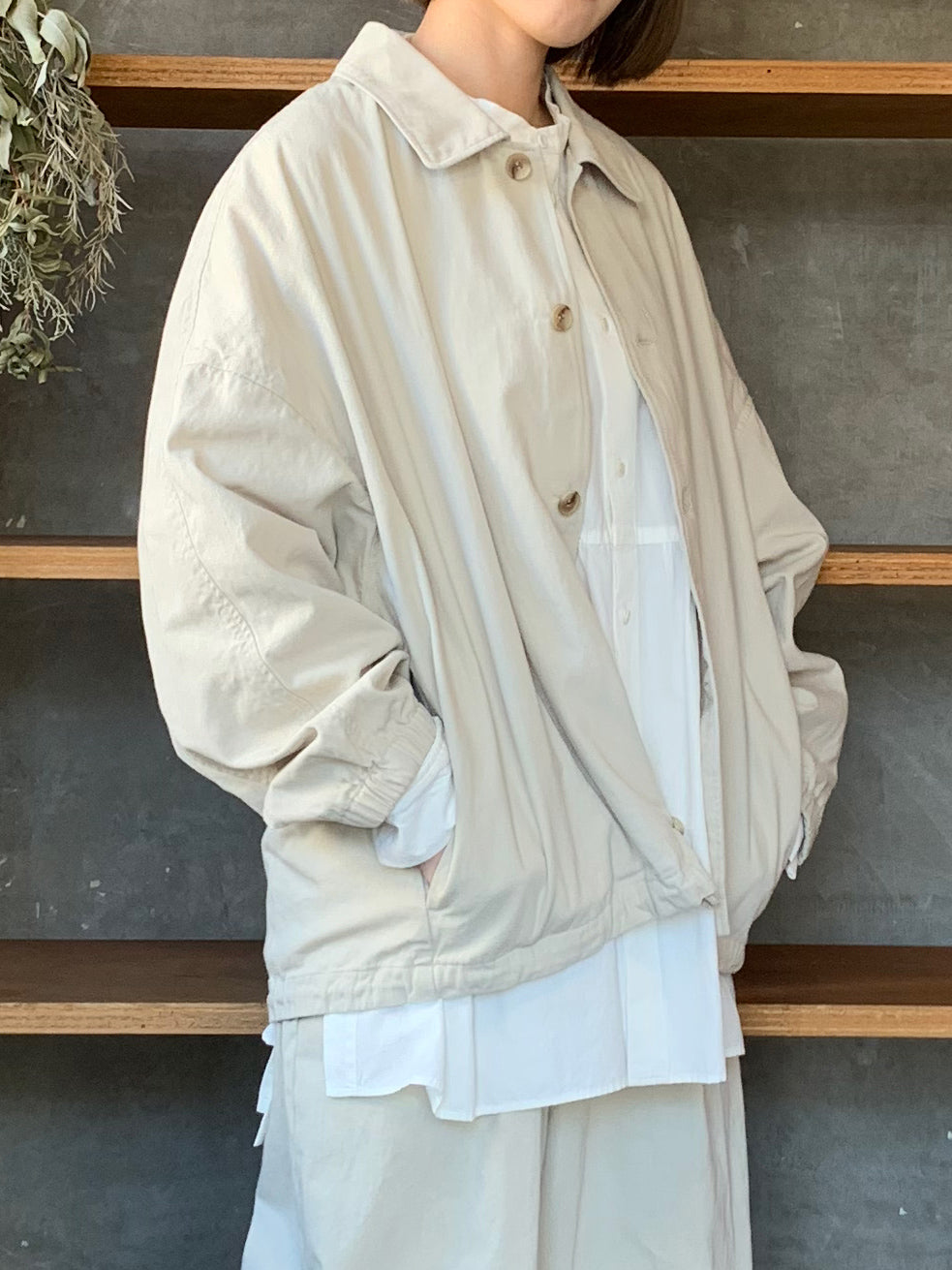 buoy buoy / COACH JACKET（LT.BEIGE）