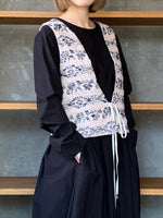 qiri / mix yarn jacquard vest (ピンク)