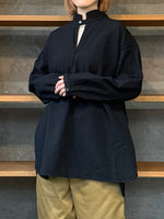 【SALE】Vlas Blomme / Fluffy Cotton　プルオーバーワイドシャツ (Black)