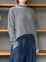 tumugu / ランダムリブニット フリルハイネック（BORDER）