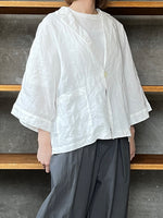【SALE】UNIVERSAL TISSU / フレンチリネン ドルマンスリープシャツジャケット（オフ）