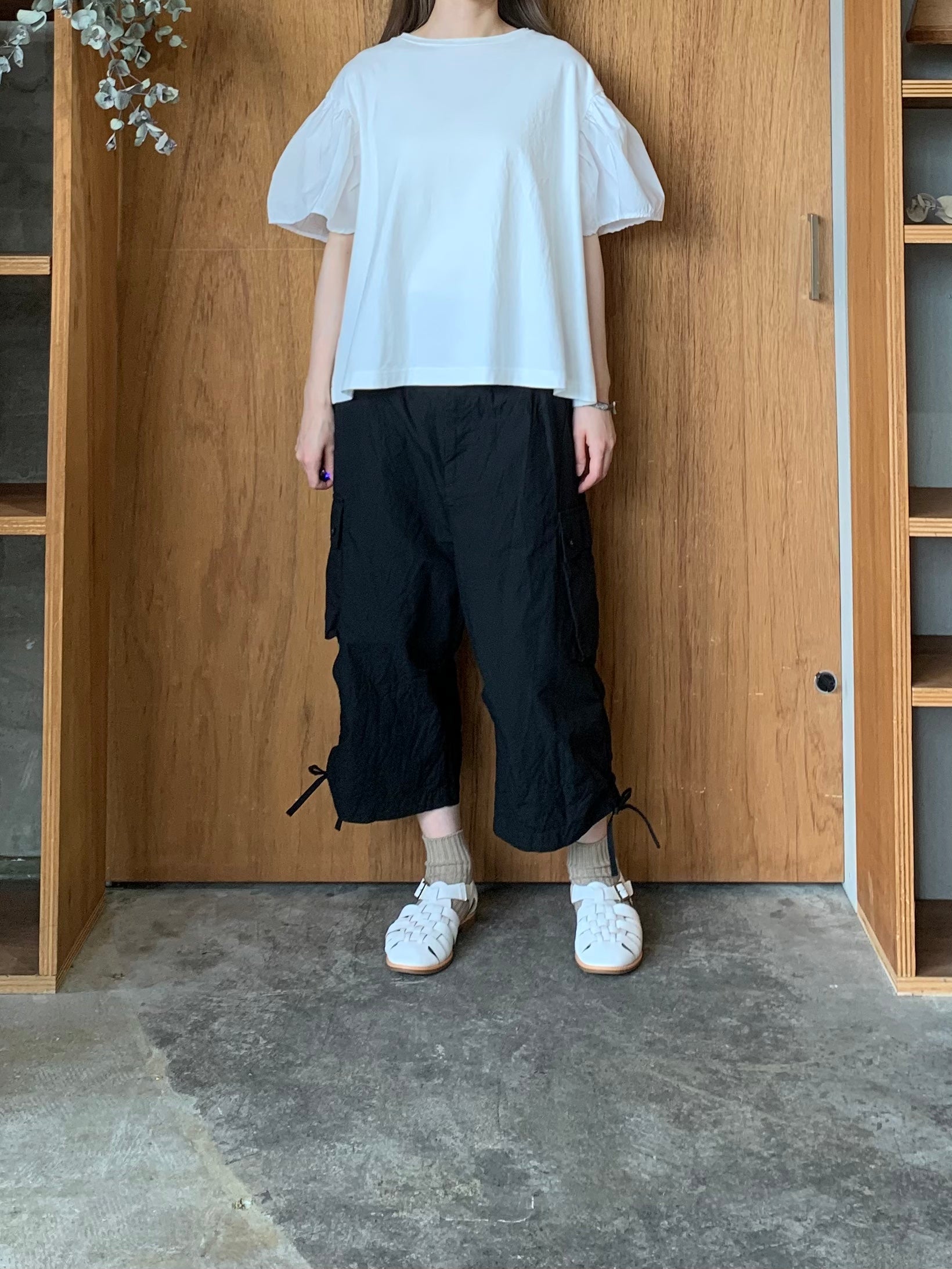 【SALE】Vlas Blomme / High Count Cotton Linen クロップドカーゴパンツ