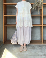qiri / mix yarn jacquard 巾着bag（ピンク）