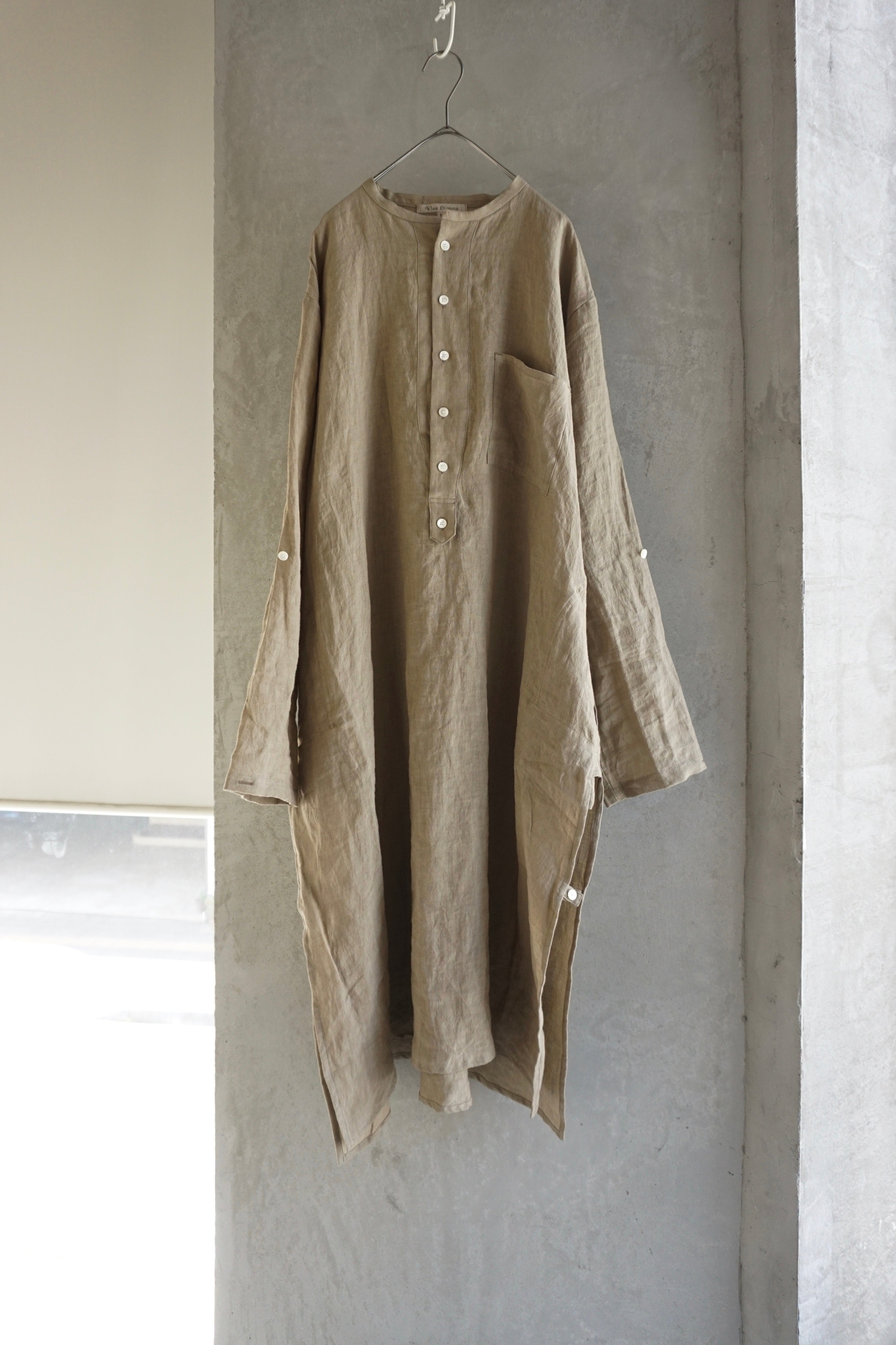 Vlas Blomme / Washed 60/1 Line カフタンロングシャツ