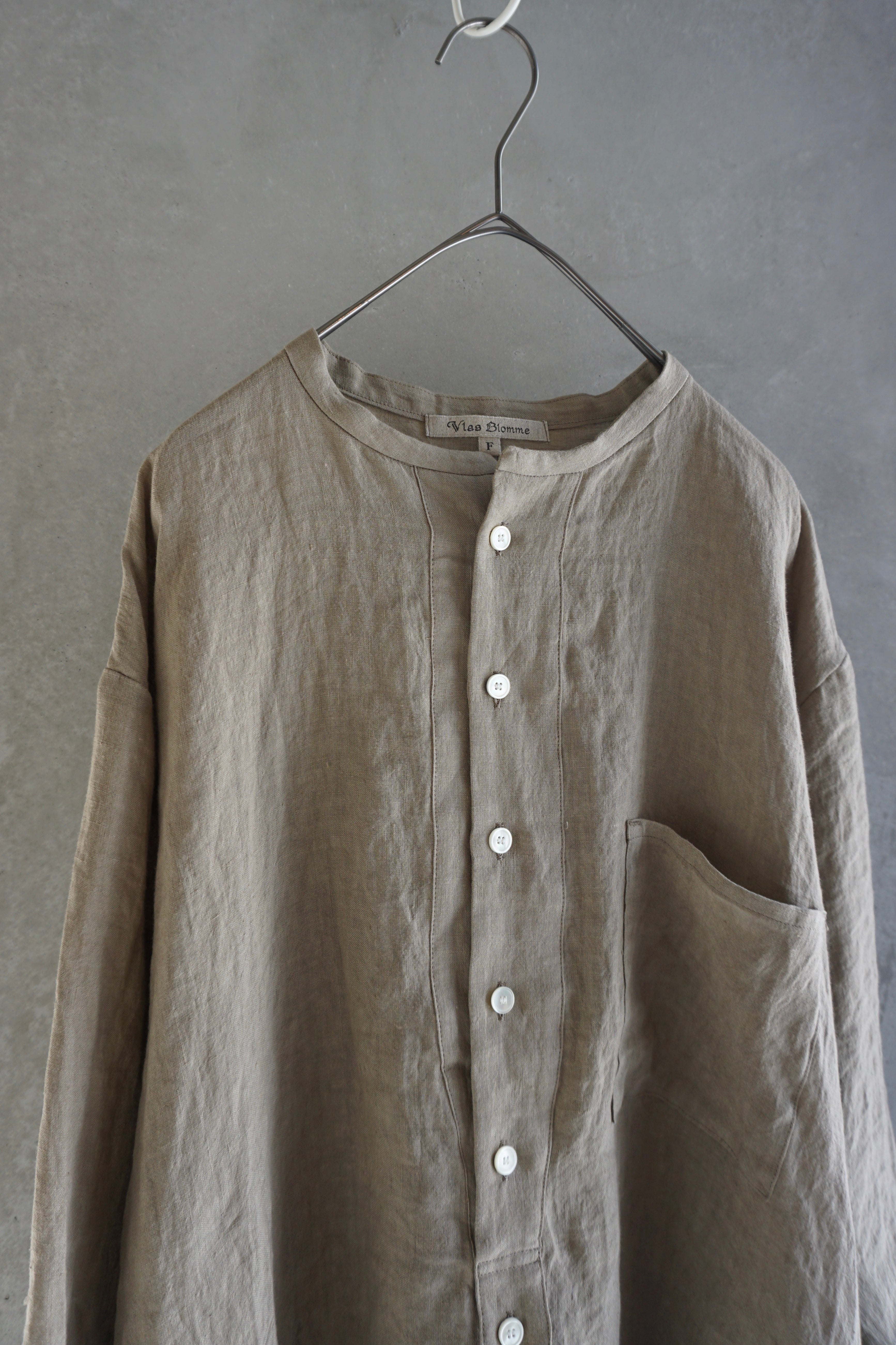 Re arrival!! Vlas Blomme / Washed 60/1 Line カフタンロングシャツ