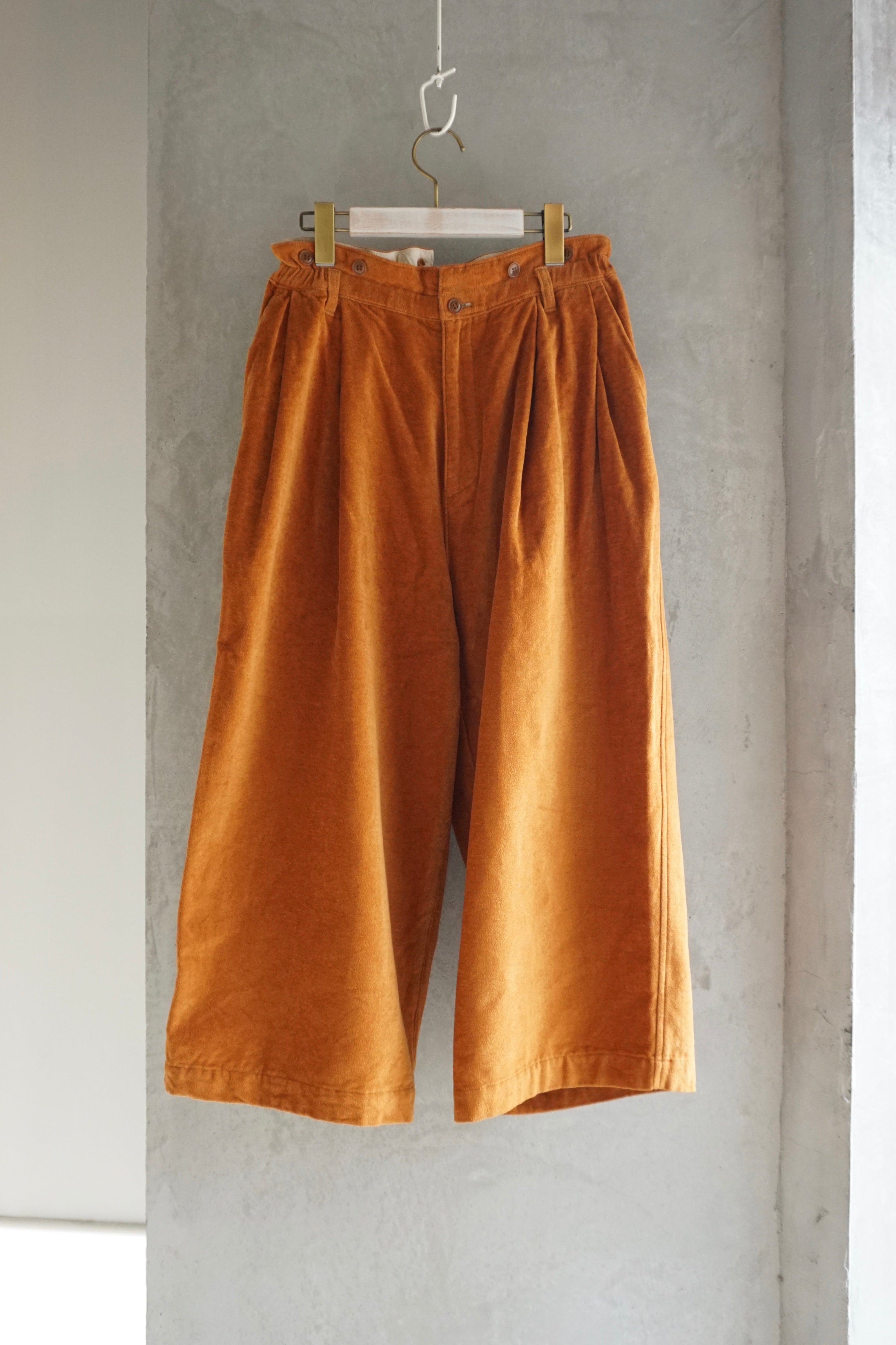 Vlas Blomme / cotton Linen Vintage Mole ツータックワイドパンツ