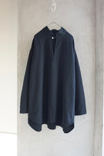 【SALE】Vlas Blomme / Fluffy Cotton　プルオーバーワイドシャツ (Black)
