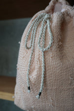 qiri / sashiko jacquard 巾着 bag（ピンク）