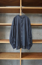 qiri / veil ribbon blouse（チャコール）