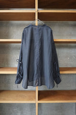 qiri / veil ribbon blouse（チャコール）