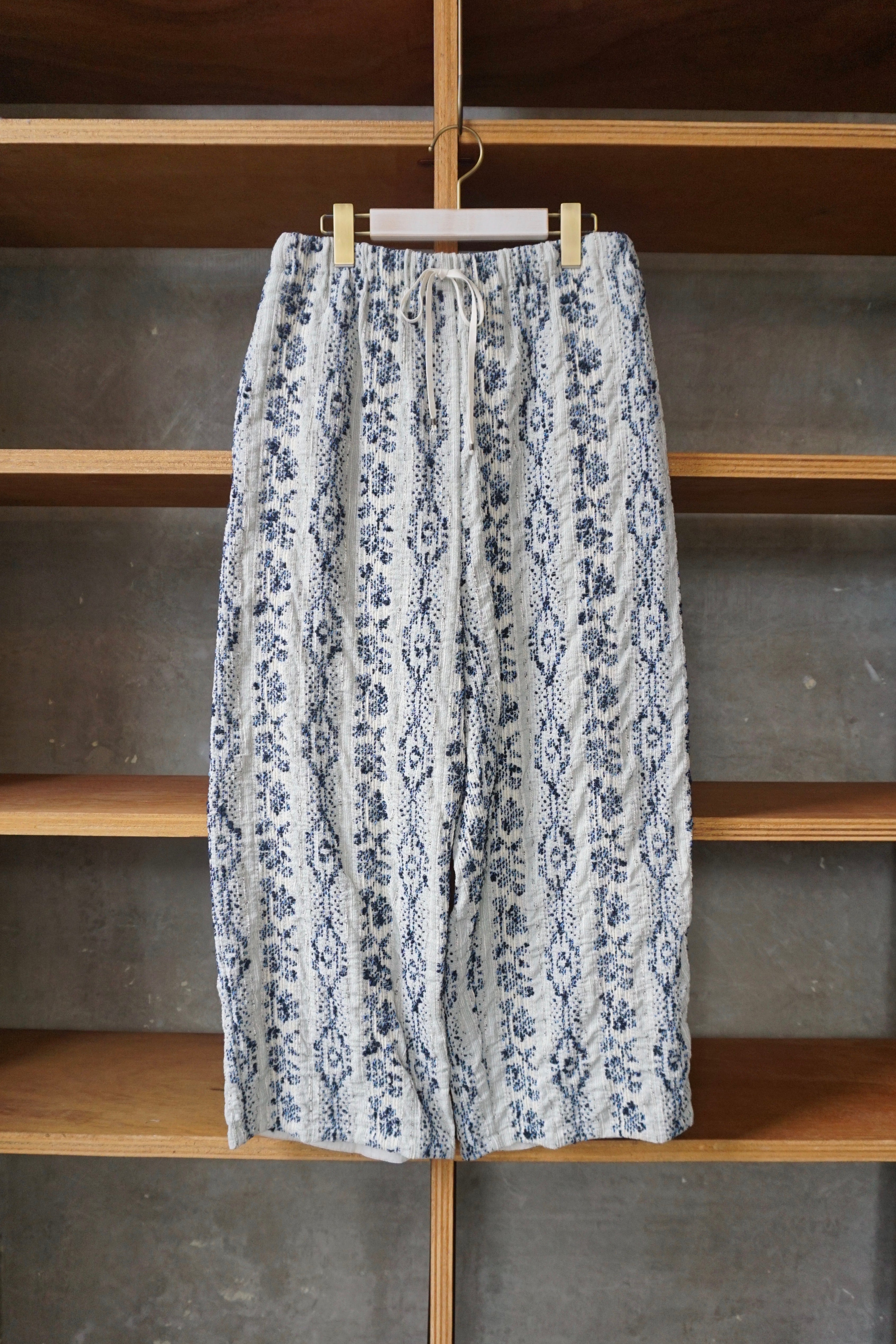 qiri / mix yarn jacquard gather pants（ミント）