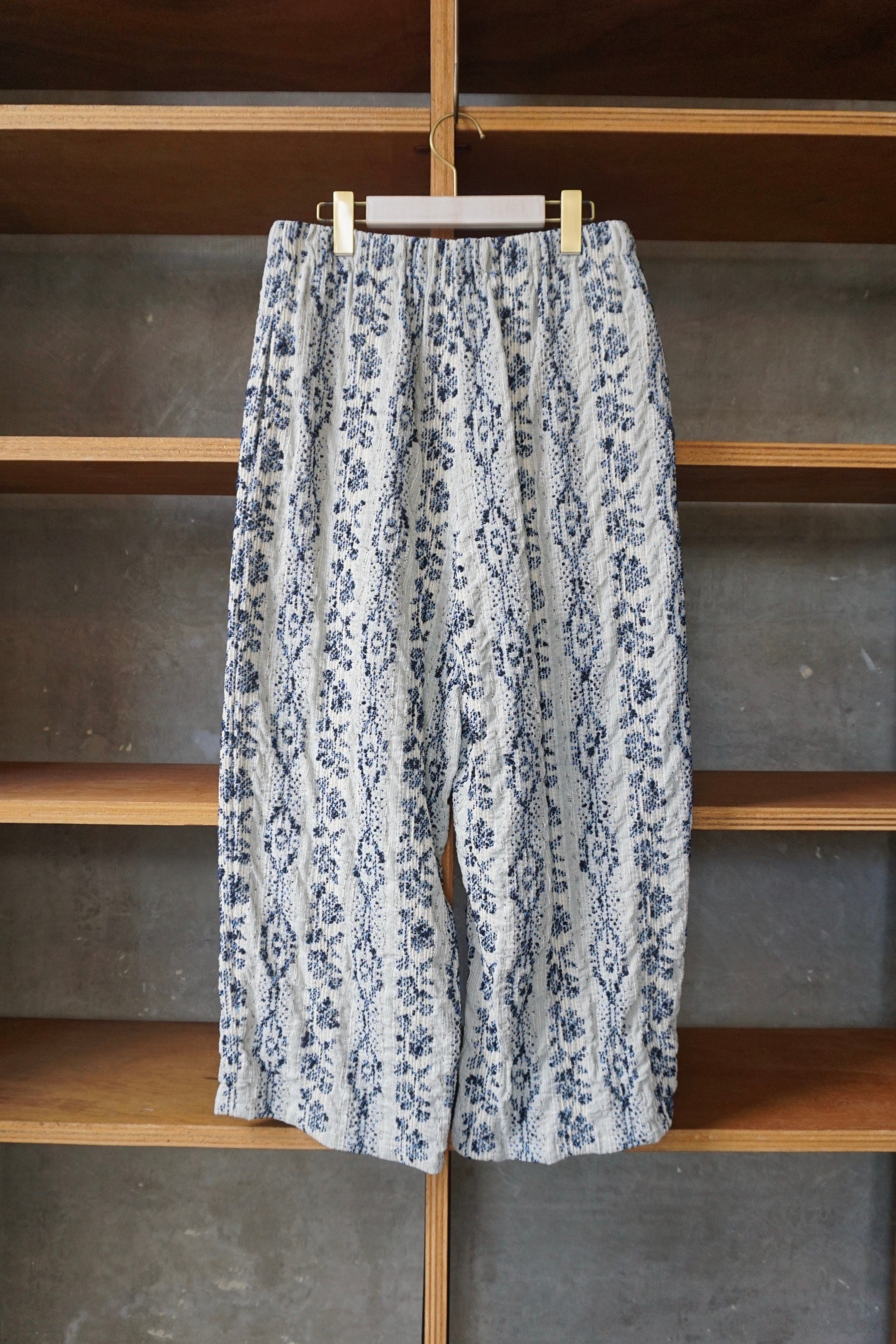 qiri / mix yarn jacquard gather pants（ミント）