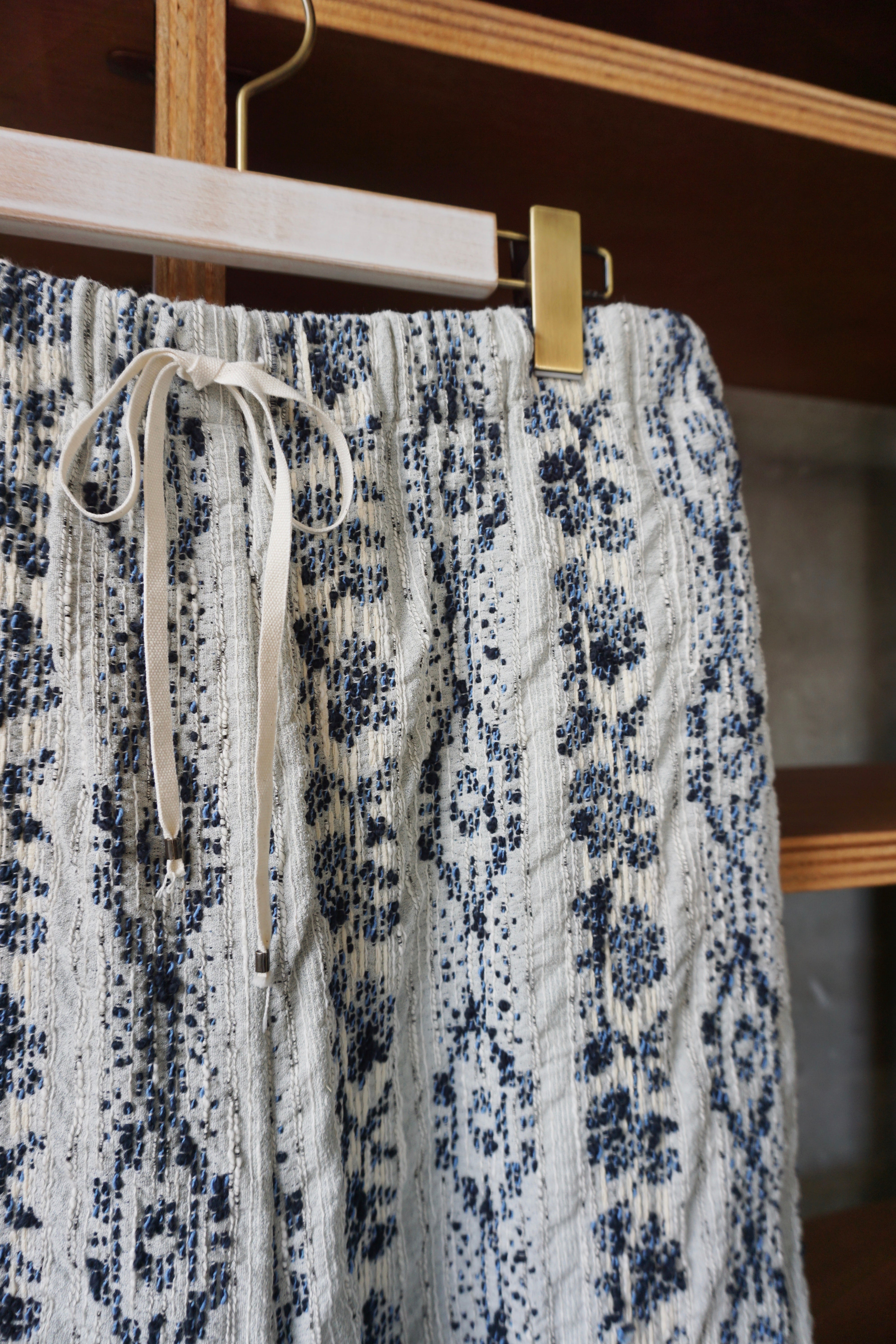 qiri / mix yarn jacquard gather pants（ミント）
