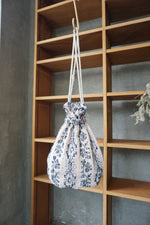 qiri / mix yarn jacquard 巾着bag（ピンク）