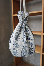 qiri / mix yarn jacquard 巾着bag（ミント）