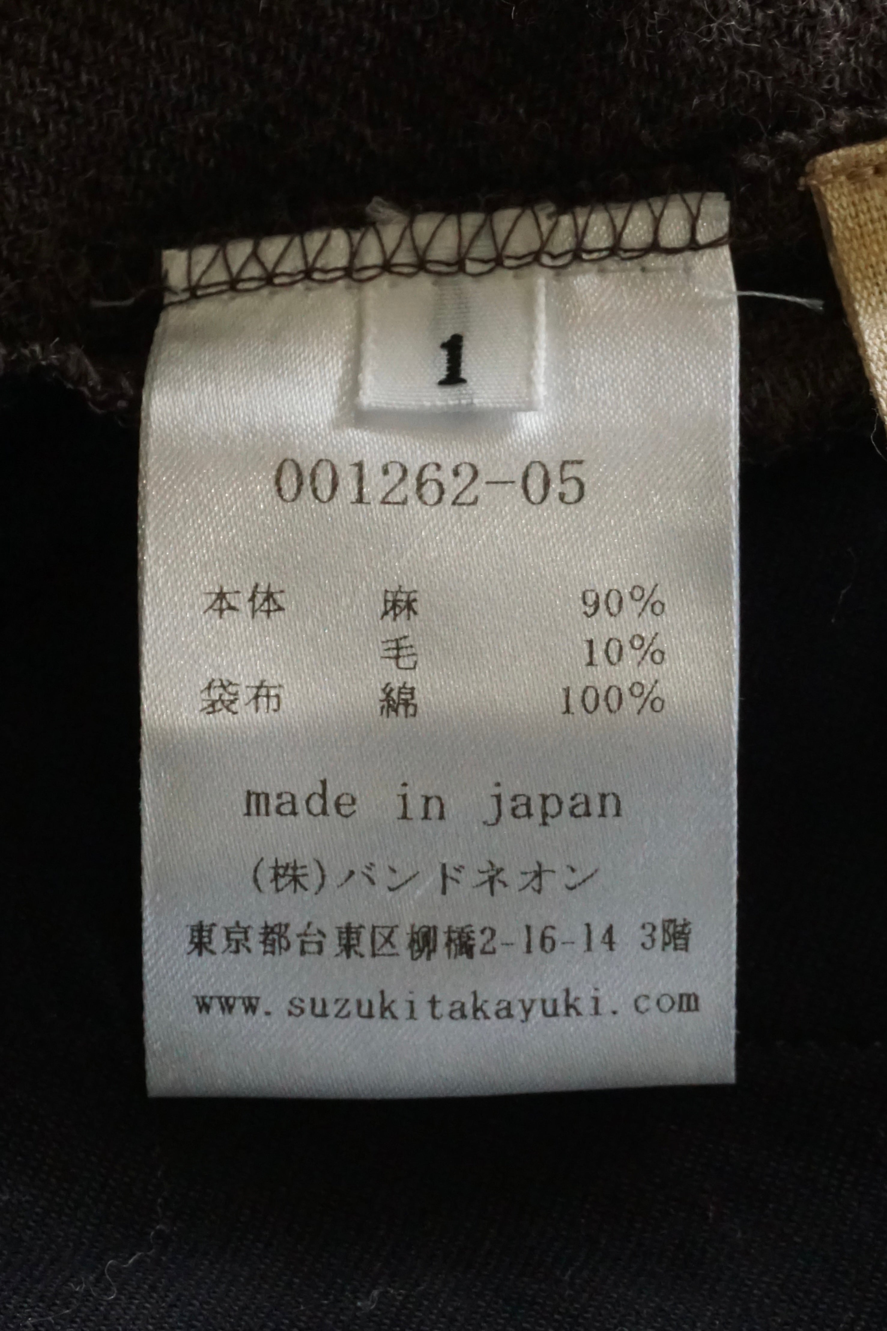 suzuki takayuki / farmer's wide pants（van dyck brown）