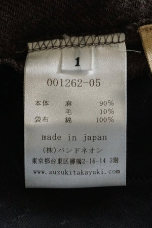 suzuki takayuki / farmer's wide pants（van dyck brown）