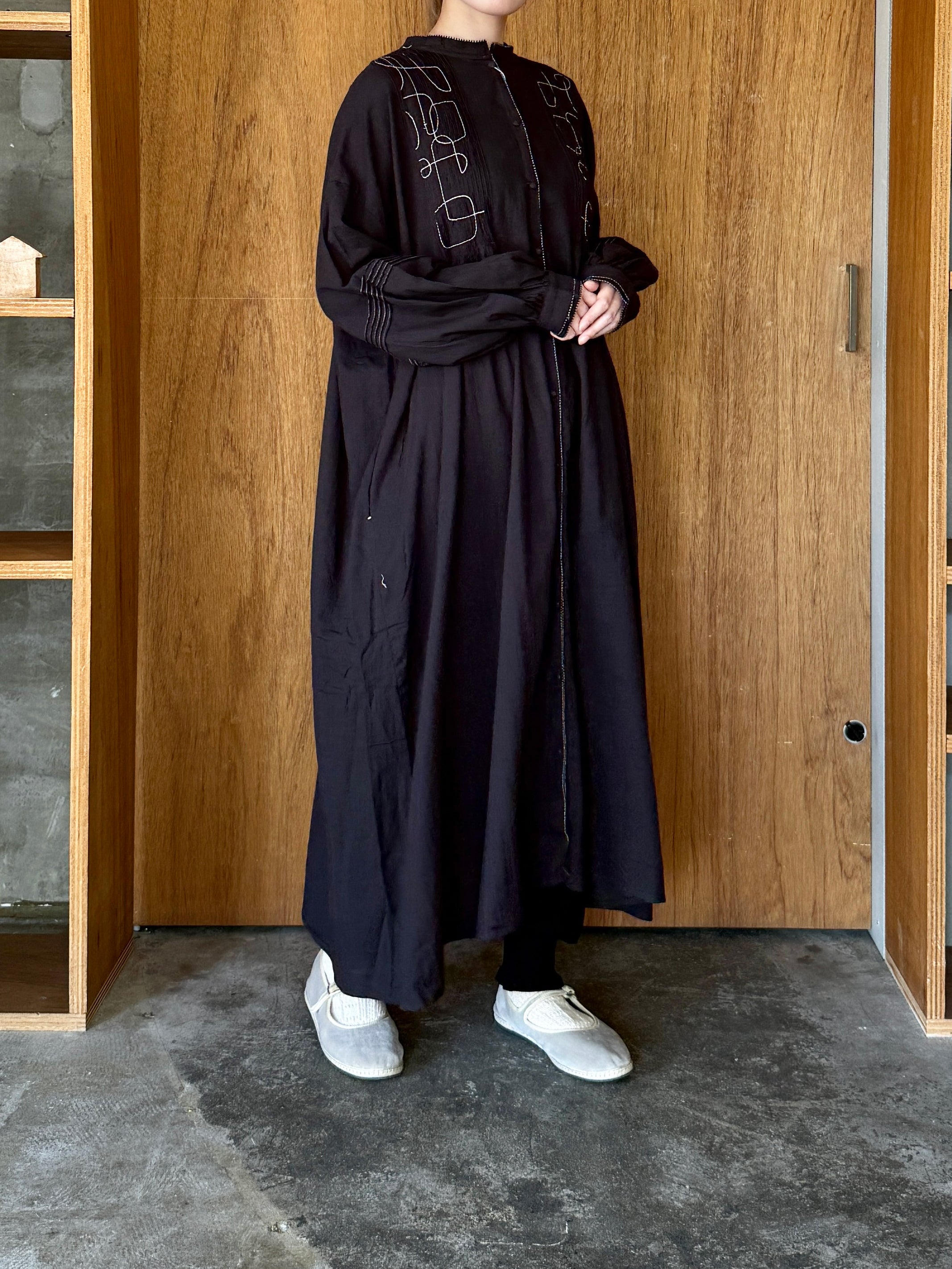 tumugu / コットンモス 2wayワンピース（BLACK）