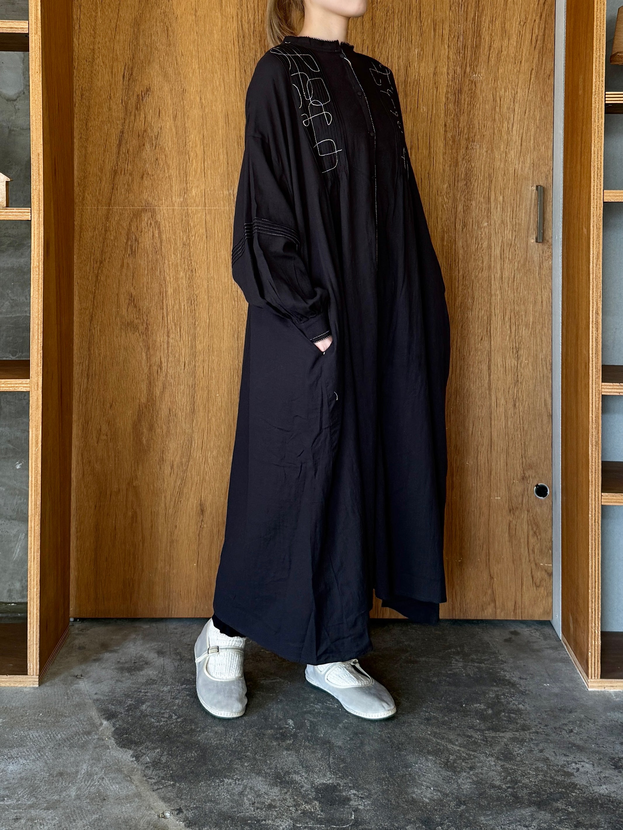 tumugu / コットンモス 2wayワンピース（BLACK）