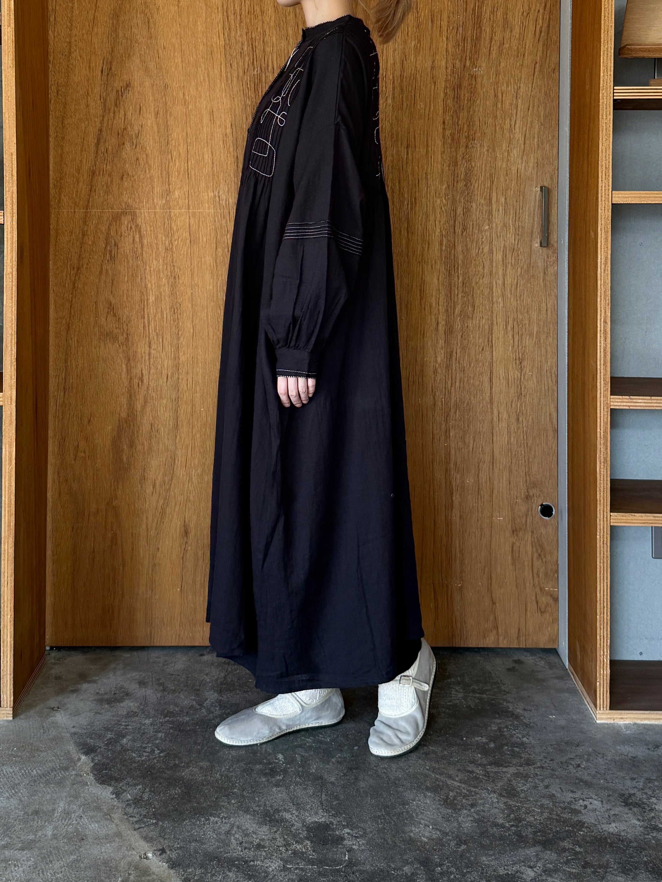 tumugu / コットンモス 2wayワンピース（BLACK）