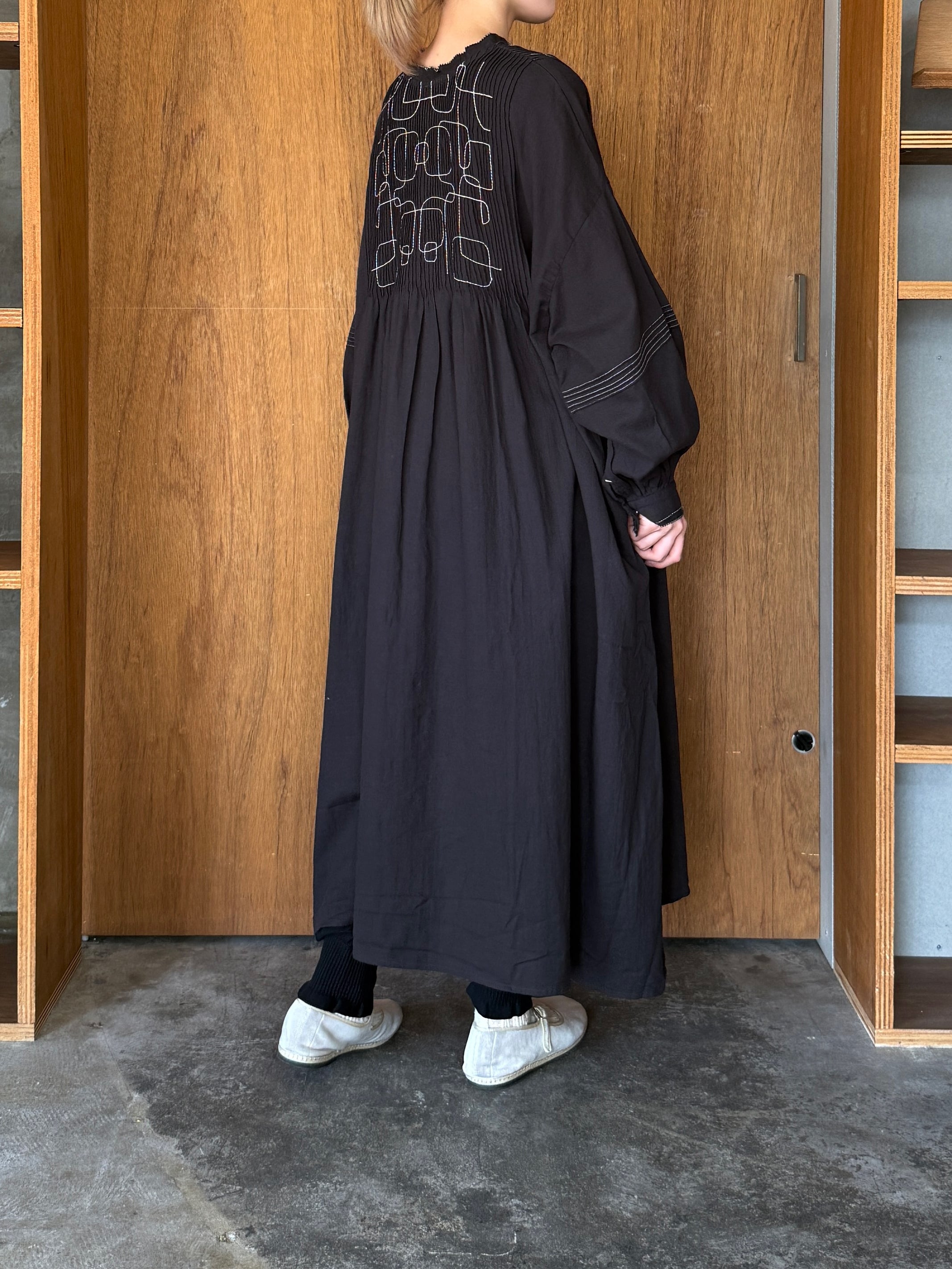 tumugu / コットンモス 2wayワンピース（BLACK）