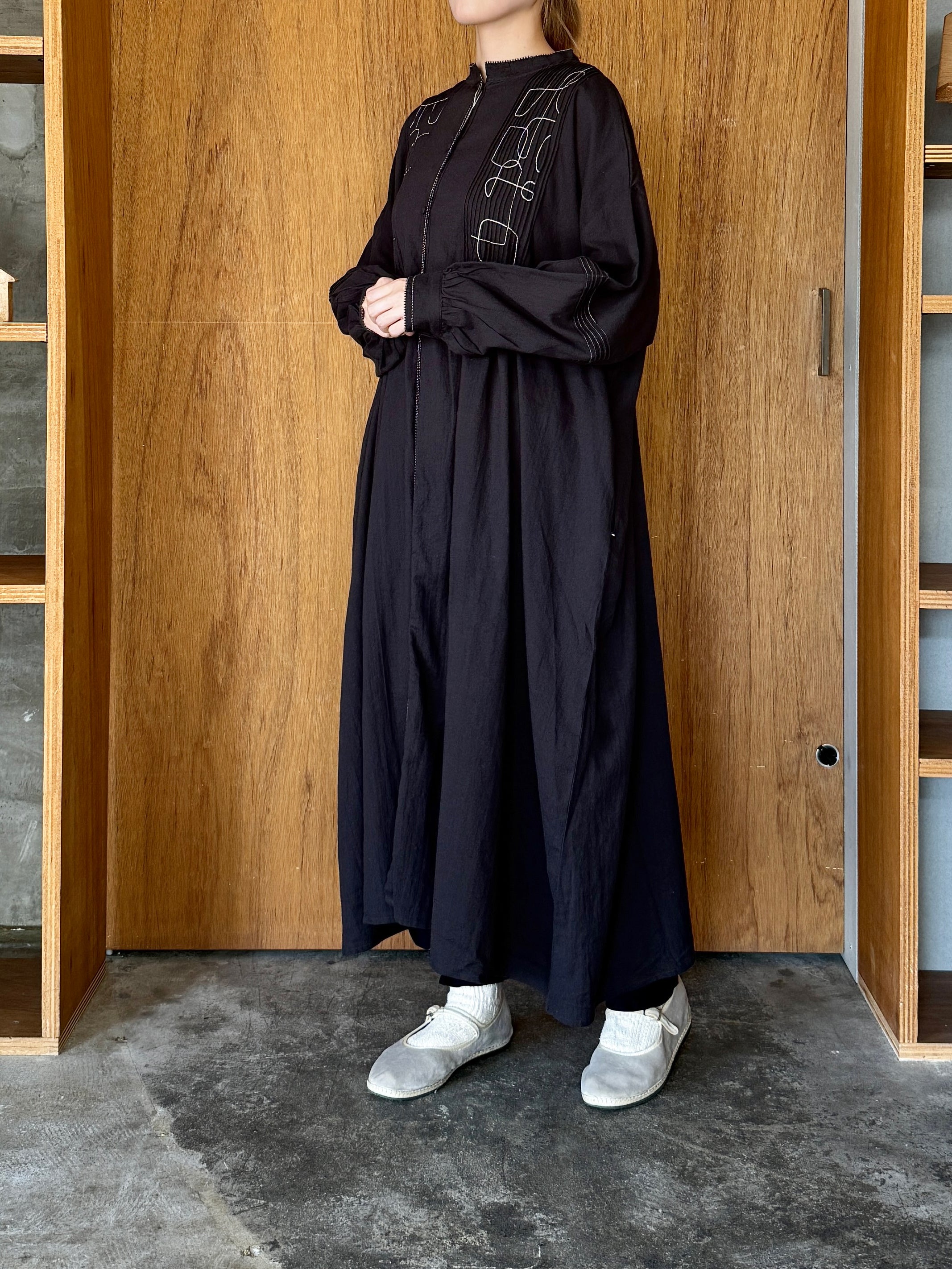tumugu / コットンモス 2wayワンピース（BLACK）