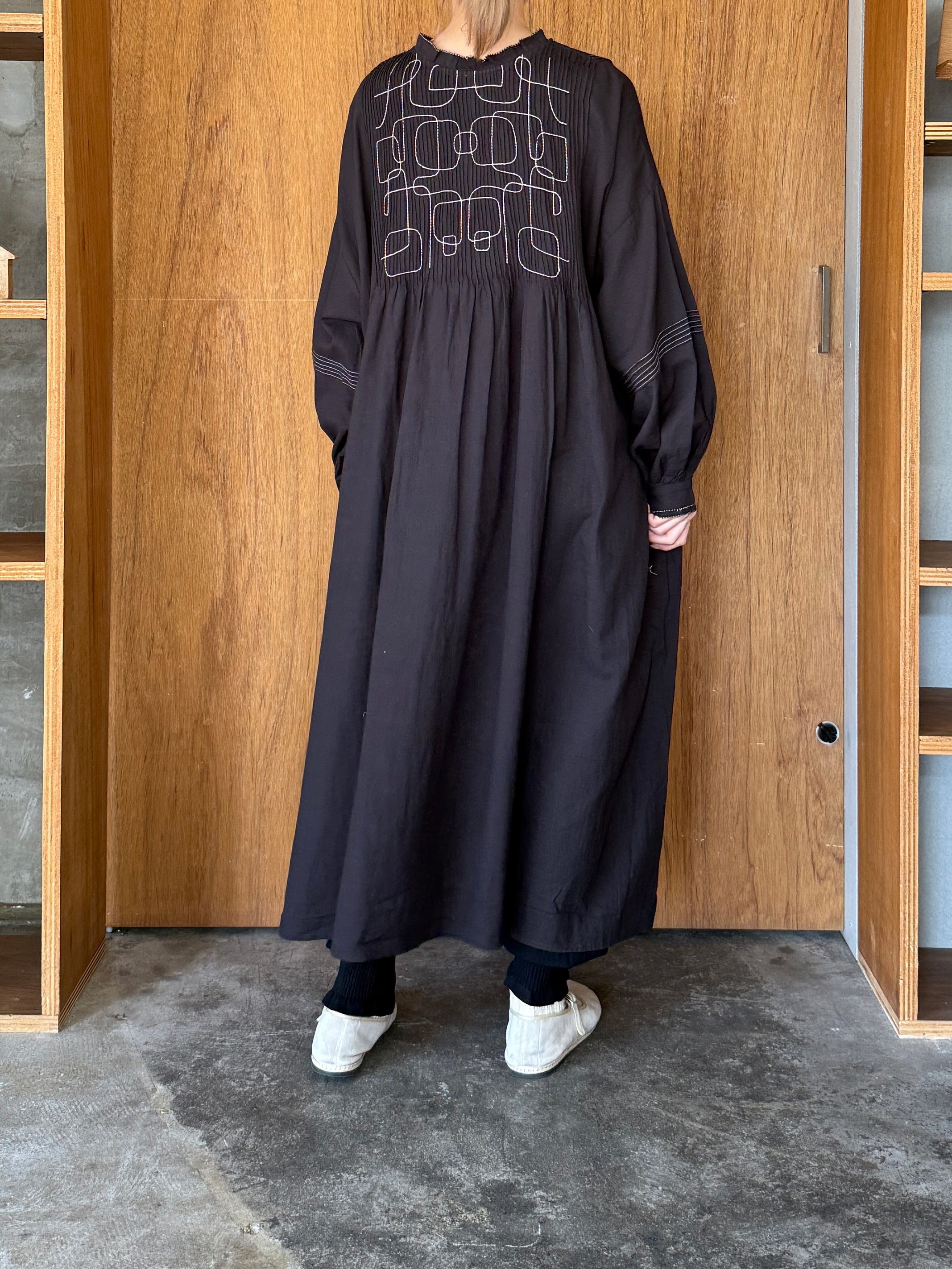 tumugu / コットンモス 2wayワンピース（BLACK）