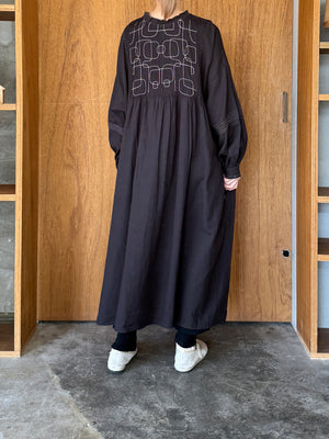tumugu / コットンモス 2wayワンピース（BLACK）