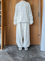 qiri / field flower half zip pullover  (ecru)