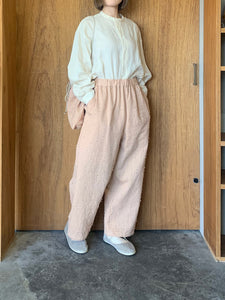 qiri / sashiko jacquard gather pants（ピンク）