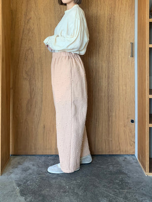 qiri / sashiko jacquard gather pants（ピンク）