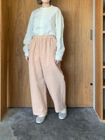 qiri / sashiko jacquard gather pants（ピンク）
