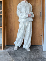 qiri / field flower half zip pullover  (ecru)