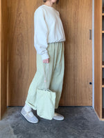 qiri / sashiko jacquard 巾着 bag（ペールイエロー）