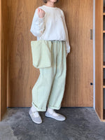 qiri / sashiko jacquard 巾着 bag（ペールイエロー）