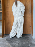 qiri / field flower half zip pullover  (ecru)
