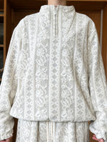qiri / field flower half zip pullover  (ecru)