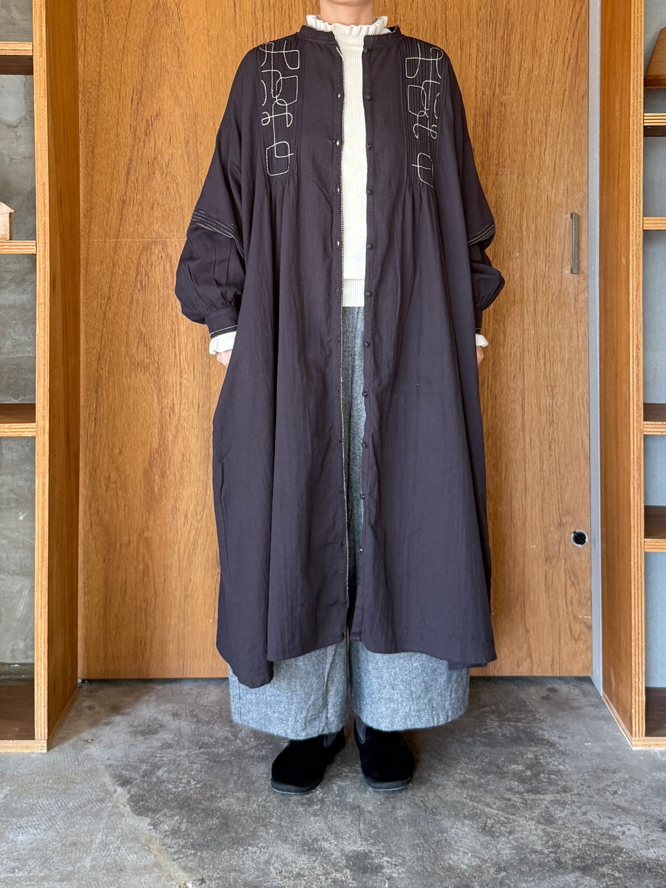 tumugu / コットンモス 2wayワンピース（BLACK）