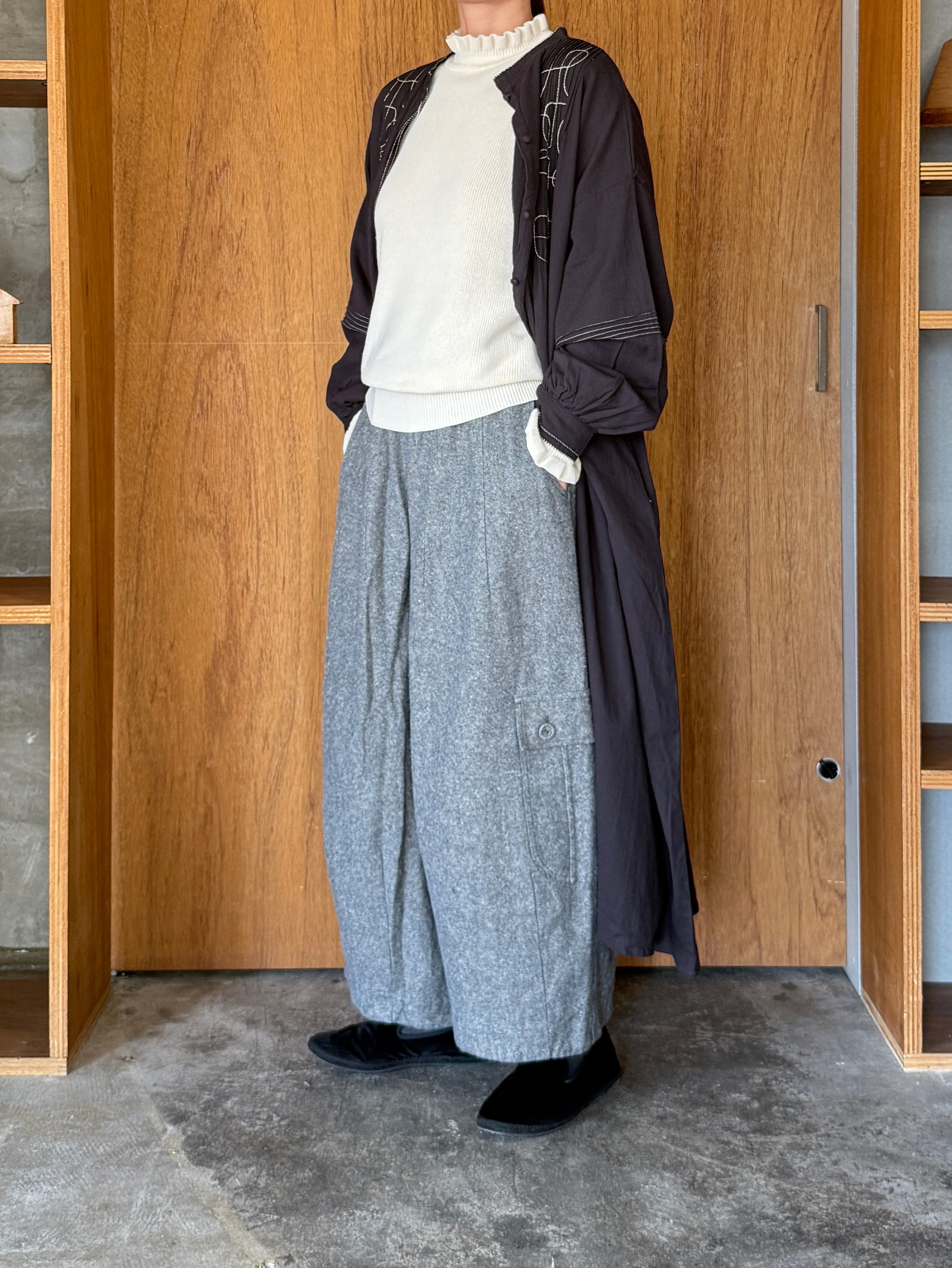 tumugu / コットンモス 2wayワンピース（BLACK）