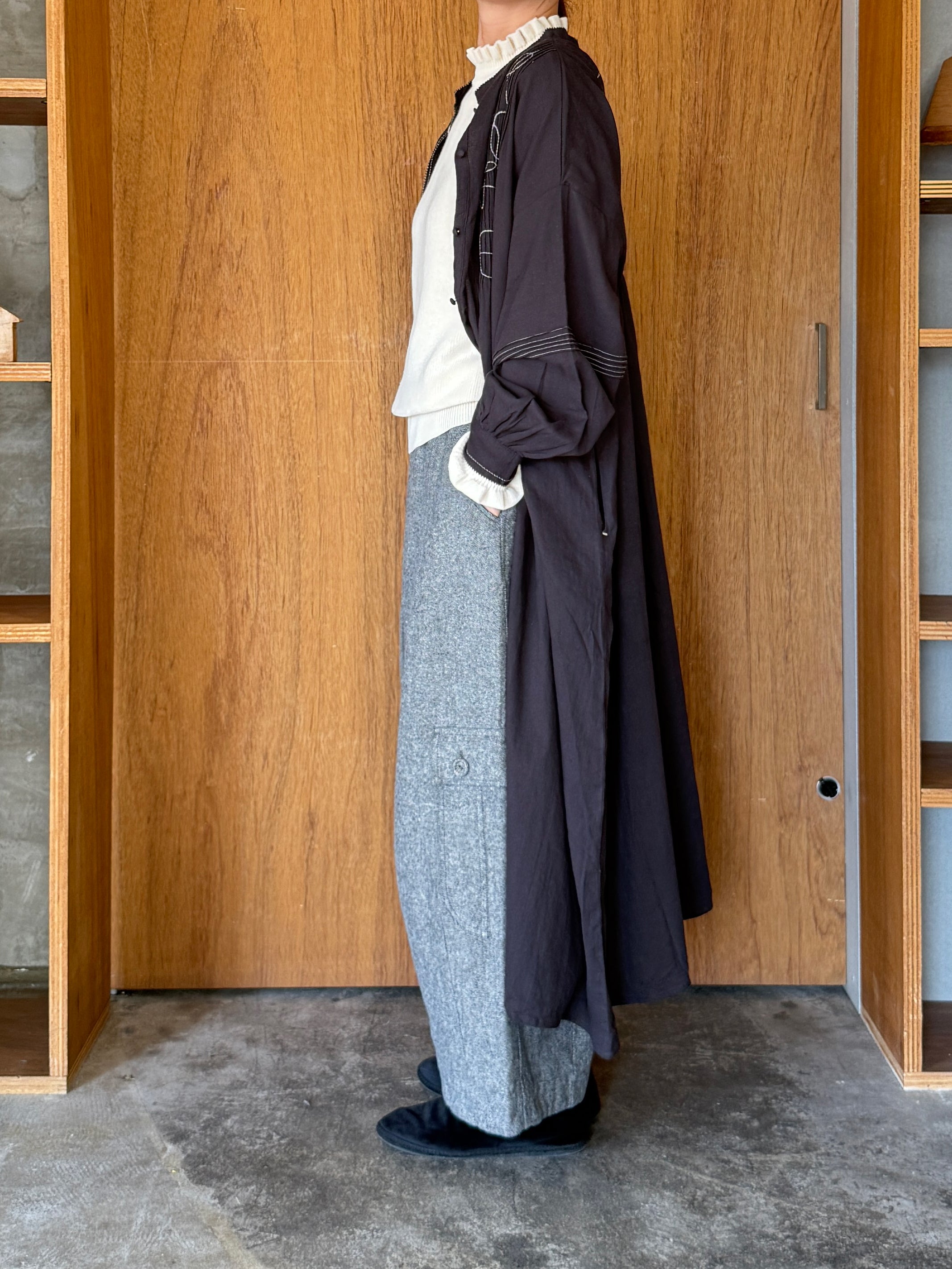 tumugu / コットンモス 2wayワンピース（BLACK）