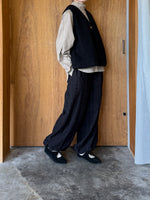 qiri / field flower lace gather pants  (black)