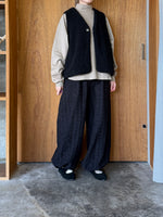 qiri / field flower lace gather pants  (black)