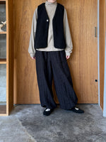 qiri / field flower lace gather pants  (black)