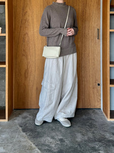 tumugu / コットンリネン起毛ツイル カーゴワイドパンツ（KINARI）