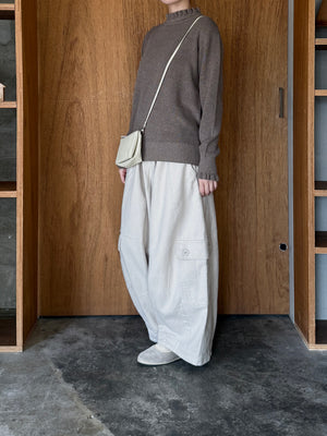 tumugu / コットンリネン起毛ツイル カーゴワイドパンツ（KINARI）