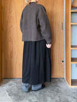 UNIVERSAL TISSU / リサイクルウールパイル リヨセルコットン裏毛 スナップカーディガン（ブラウンパイル）