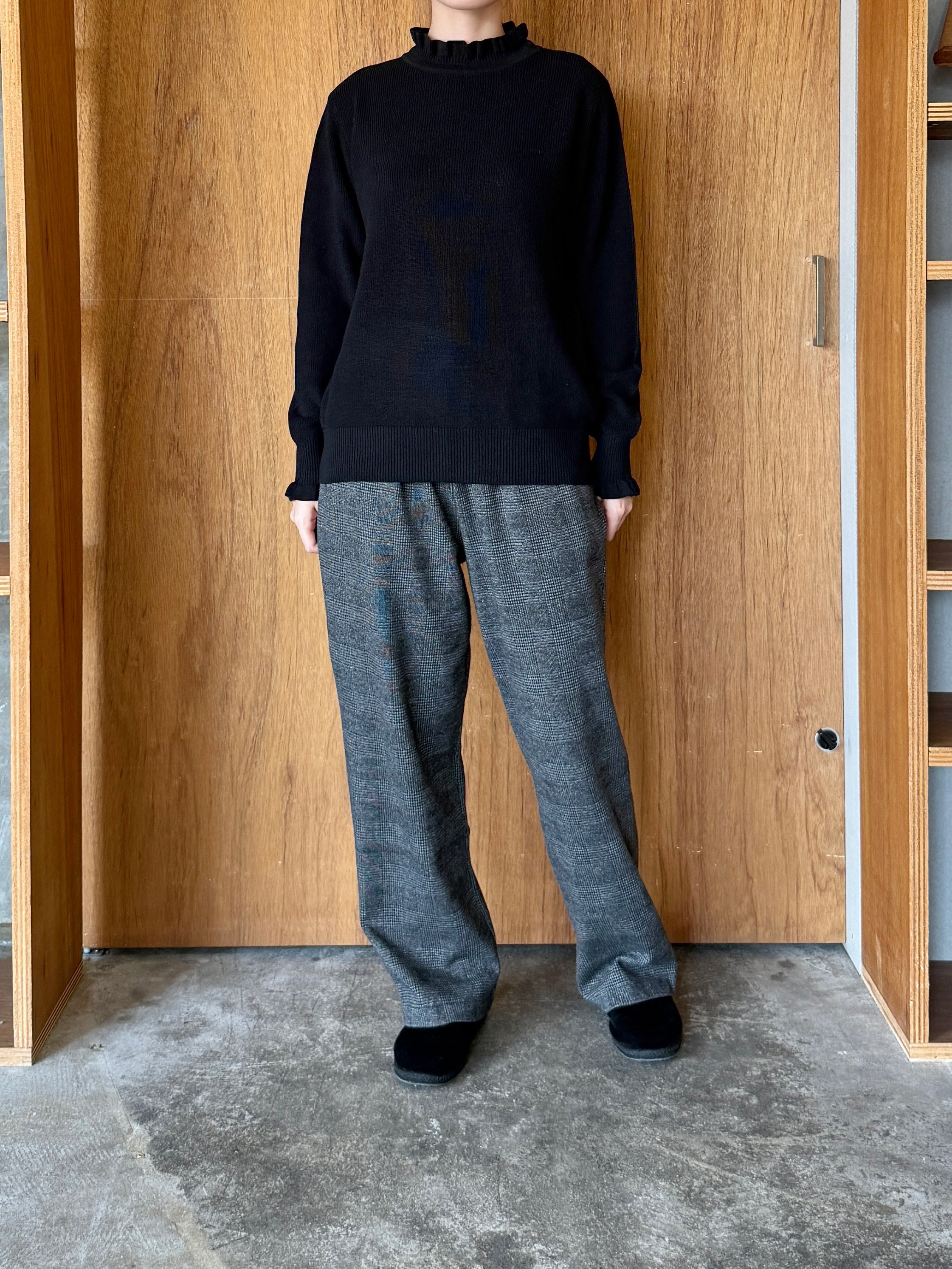 PARIS DE AOUNE / コットンウールジャージー イージーPT（グレンチェック）