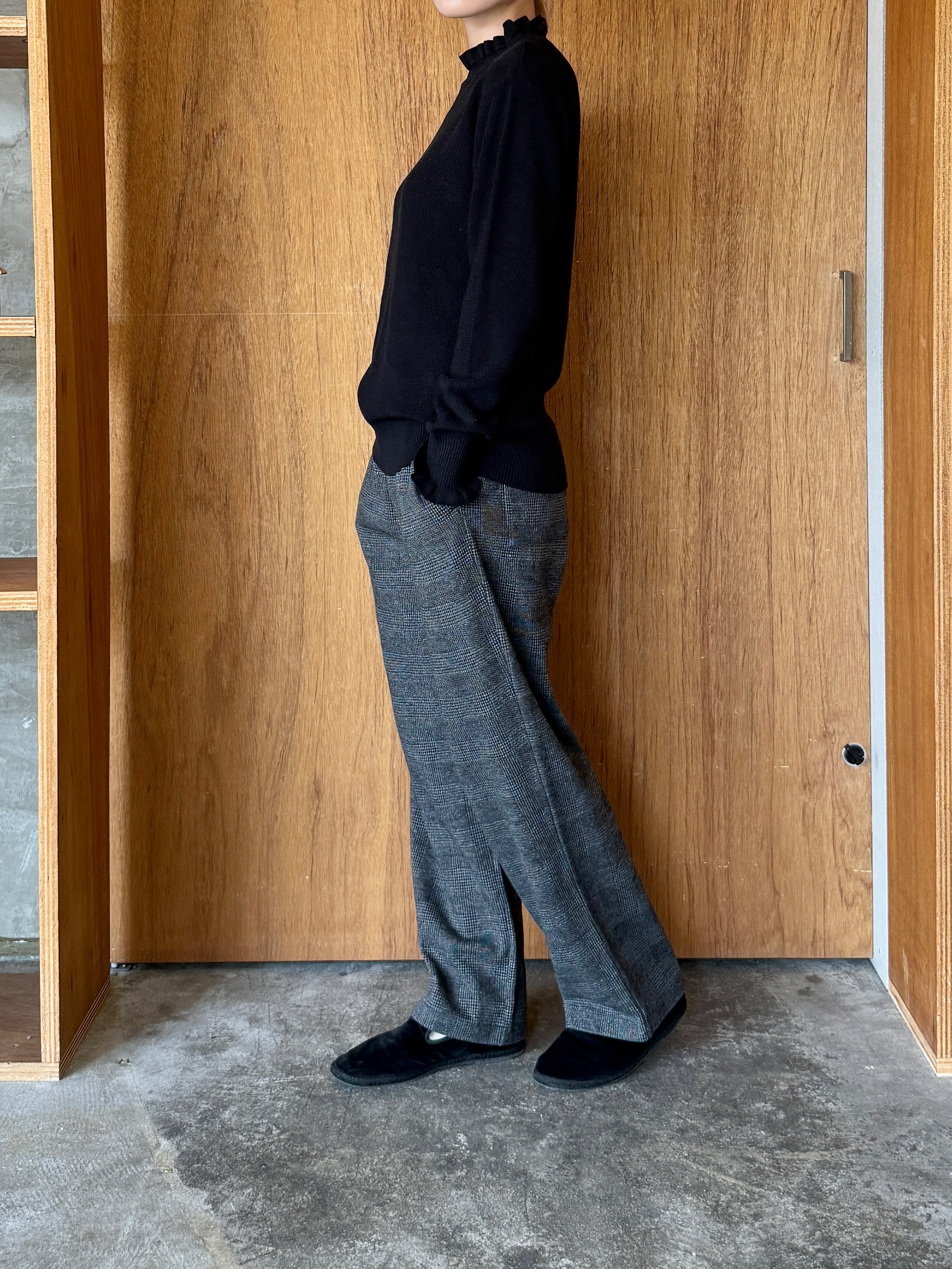 PARIS DE AOUNE / コットンウールジャージー イージーPT（グレンチェック）