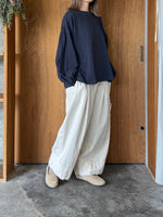 UNIVERSAL SEVEN / アメリカンコットン天竺 ボリュームスリーブPO （チャコール）