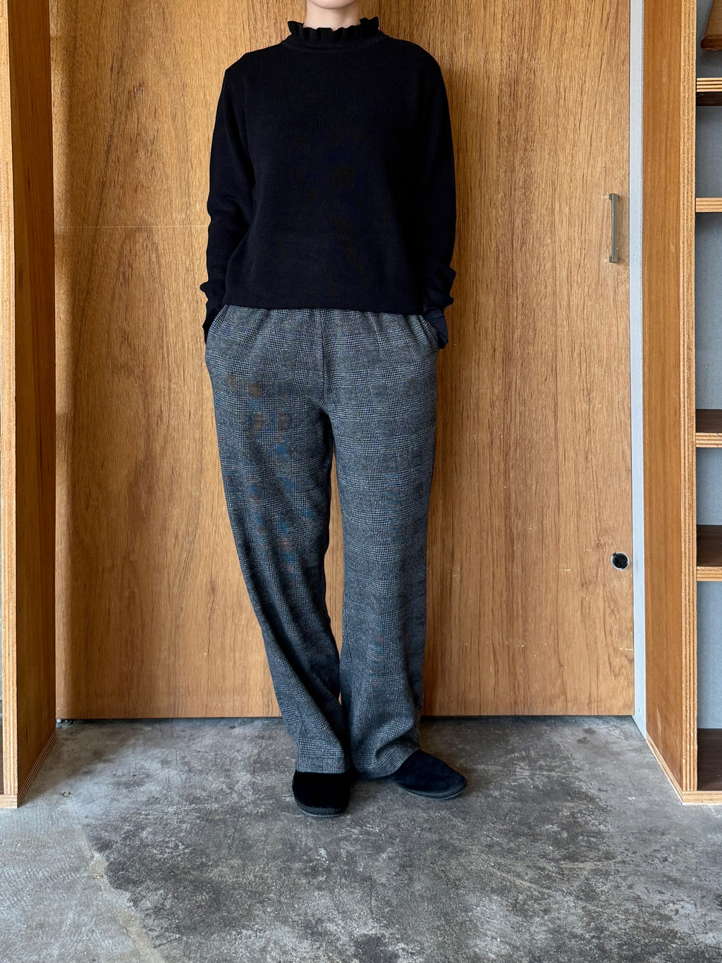 PARIS DE AOUNE / コットンウールジャージー イージーPT（グレンチェック）